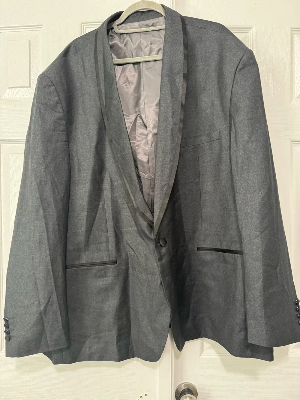 Alain Dupetit Men's Shawl Lapel Charcoal Blazer